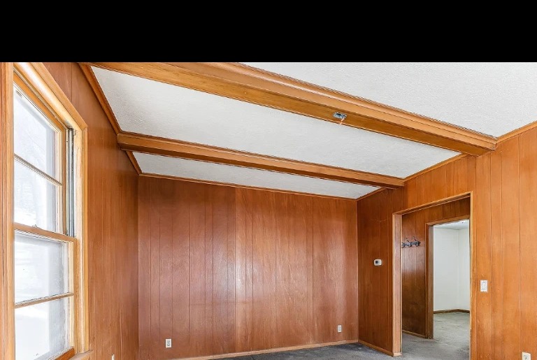 Original paneled living room